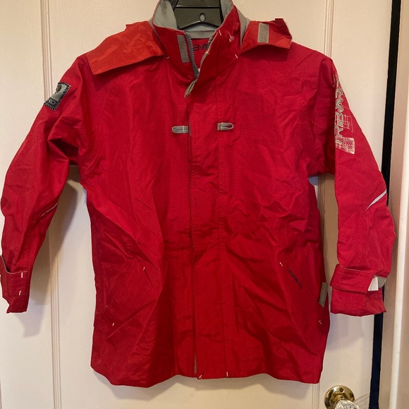 TRIBORD DECATHLON RED RAIN JACKET SNOW SZ 8 - Picture 1 of 12